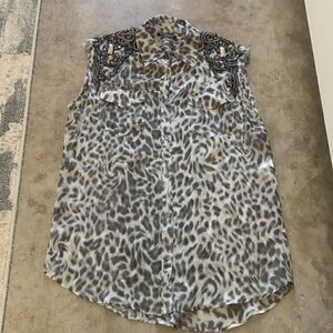 Balmain Paris button-down short-sleeve shirt, size 34.